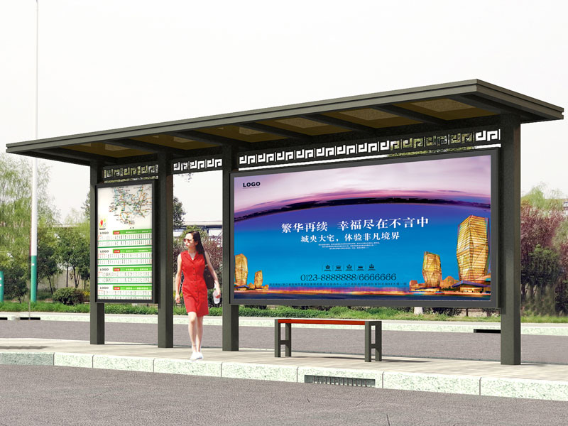 仿古公交车候车亭